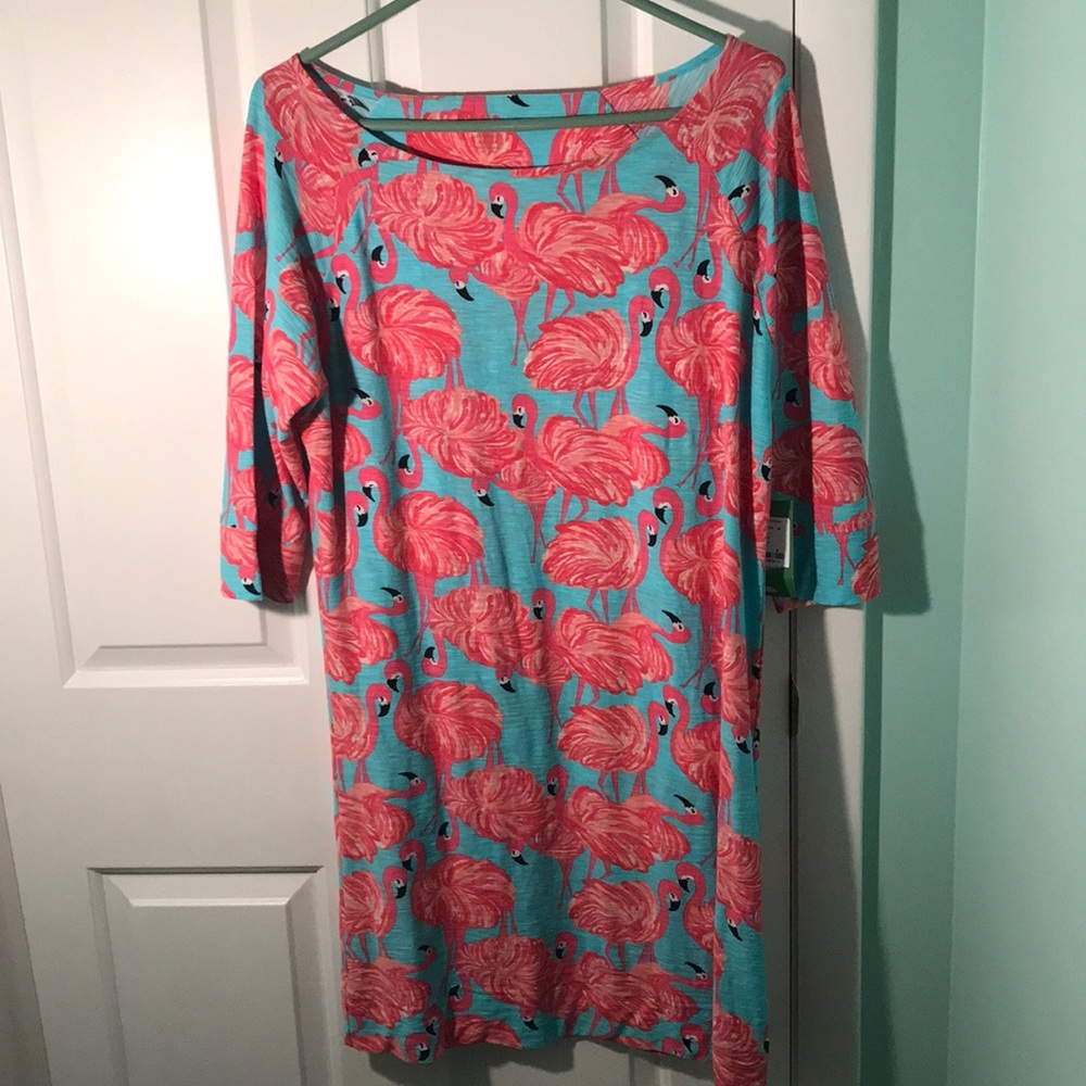 Lilly Pulitzer flamingo 3/4 sleeve dress